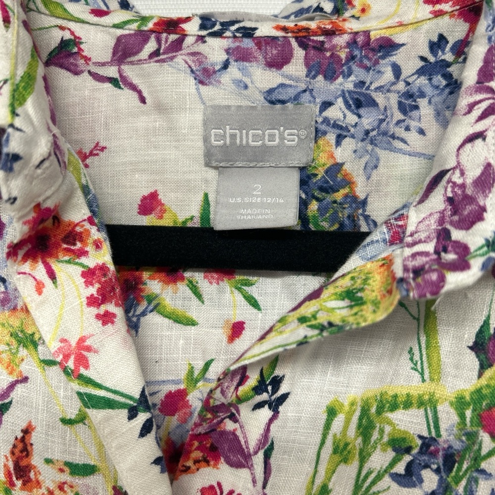 Chico's Multicolor Floral Button Down Shirt - Picture 2 of 5